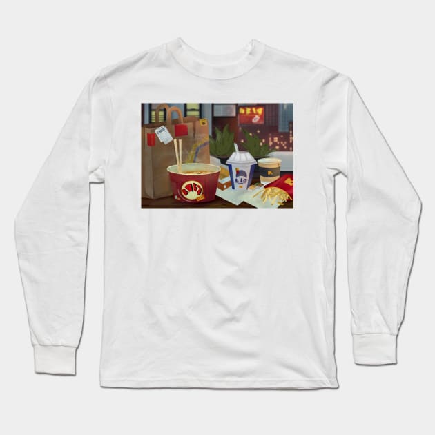 Lofi chill fastfood Long Sleeve T-Shirt by SorokinaAnny